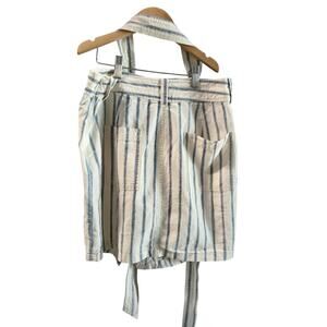 Madewell Skirt Blue & Cream Stripped Wrap Tie Mini Skirt 4